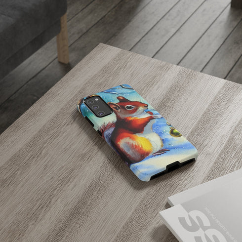 A Squirrel Decorates the Forest for Christmas - Impact Resistant Phone Case